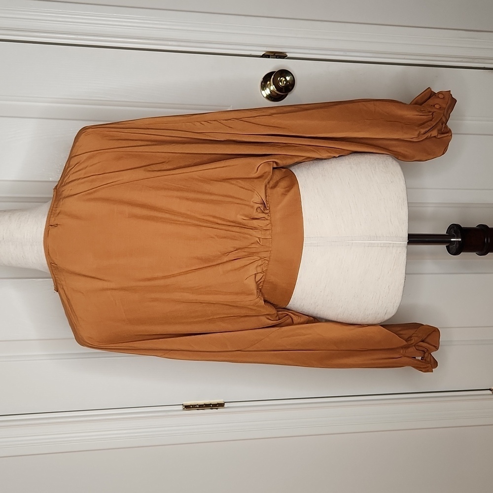 Do+Be Cocoa Brown Long Sleeve Crop Top Size S NWT - Picture 7 of 16